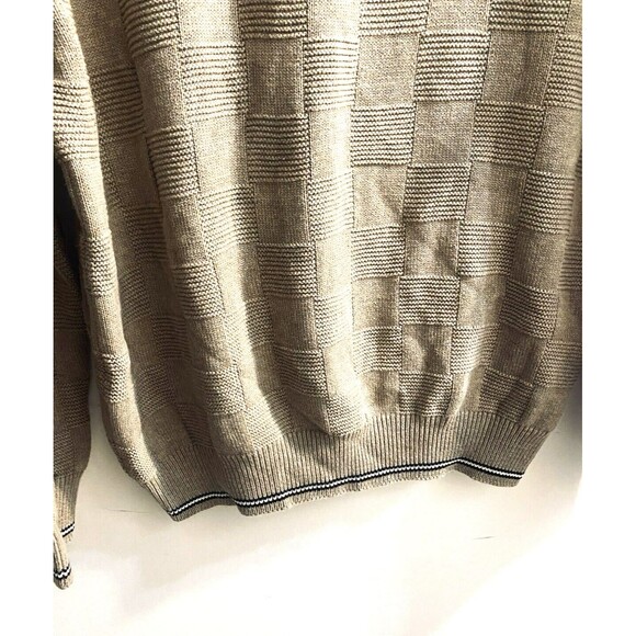Fairway Outfitters Golf Sweater Men L Brown Textured Checks Golf Club Graphics - Picture 4 of 16